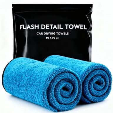 Flash Detail Car Drying Towel 24"x36", Soft Ultra-Absorbent Microfiber Towels for Cars, 600GSM Streak-Free, Scratch-Free Drying Towels for Automotive Detailing (2)