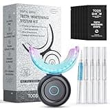 Teeth Whitening Kit for Sensitive Teeth,with 32X Waterproof LED Accelerator Light&4 Carbamide Peroxide Pen&14 Pcs Teeth Whitening Strips&1 Remineralization Pen,Tooth Whitener Professional Oral Care