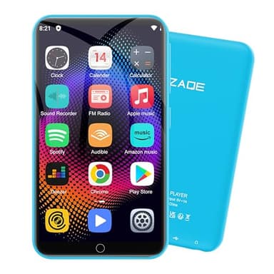 MP3 Player with Bluetooth and WiFi, 80GB Storage& Android OS, 4" Touch Screen Spotify Music&Video Player, Built-in Speaker, FM Radio, MP4 Player for Kids