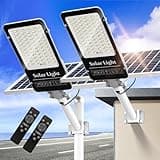 OKPRO 8000W Solar Street Lights Outdoor - 6500K Commercial Parking Lot Lights Dusk to Dawn, Heavy Duty LED Street Light with Remote Control, High Powered Solar Flood Light for Driveway(2Pack)