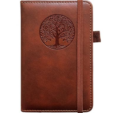 BIYUNRO Small Pocket Notebook, Leather Journal Mini (Brown)