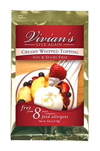 Vegan Whipped Cream Replacement, Dairy Free, Soy Free, Gluten Free, Coconut Free, Shelf Stable Mix by Vivian's Live Again - Single Packet