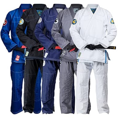 Gold BJJ Aeroweave Jiu Jitsu Gi - Ultra Lightweight BJJ Gi - Preshrunk Brazilian Jiu Jitsu Uniform for Men (White, A3)