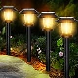 ALEPOD Solar Pathway Lights Outdoor - 8 Pack Solar Powered Garden Lights Waterproof, Decor Landscape Lighting with Three Lighting Modes for Yard, Lawn, Walkway, Driveway, Warm White