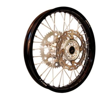 Warp 9 MX Complete Rear Wheel - Billet Hub with Black Painted Rim (19x2.15")
