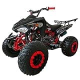 X-PRO Panther 200 Sports ATV with LED Headlights Automatic Transmission with Reverse, Big 23"/22" Tires! (Black, Factory Package)