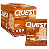 Quest Nutrition Peanut Butter Protein Cookie, 15g Protein, 1g Sugar, 5g Net Carbs, Keto Friendly, High Protein, Low Carb; 12 Count
