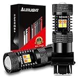 AUXLIGHT 3157 3057 4157 3155 3457 Switchback LED Bulbs 16SMD Chipsets Parking Lights/Daytime Running Lights/DRL and Turn Signal Lights with Projector replacement, White/Amber (Pack of 2)