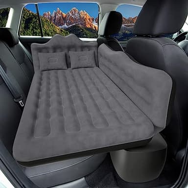 DikaSun Car Air Mattress, Inflatable SUV Truck Air Mattress Back Seat Camping Bed Thickened Car Sleeping Pad for Travel, Car Bed SUV Mattress with Air Pump 2 Pillows