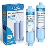 Garden Hose Filter for Filling Hot Tub/Pool/Spa, Greatly Reduces Sediment, Chlorine, Heavy Metals and Odors, Standard 3/4" Garden Hose Thread, Up to 8,000 Gallons(2 Pack)
