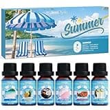 Soulorigin Summer Essential Oils Set, Fragrance Oil Gift Set for Oil Diffusers, Scented Oils for Soap Candle Making 6x10ml - Sea Breeze, Pineapple, Watermelon, Coconut, Pink Beach, and Pina Colada