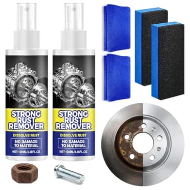 Rust Remover Spray for Metal - Heavy Duty Metal Cleaner,Multipurpose Rust Stain Remover Spray, Fast-Acting Iron Out Cleaner for Vehicles, Tools, Chains, Multi-Surface Rust Remover Spray (2PCS)