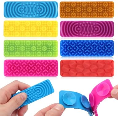 8 Pack Textured Sensory Suction Fidget Toys for Kids Adults Quiet Sensory Strips Stickers Autism ADHD Calming Anxiety Stress Relief Classroom Desk Must Have Christmas Stocking Stuffers Gifts
