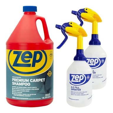 Zep Concentrated Premium Carpet Shampoo – Deep Clean Carpets & Remove Tough Stains – 1 Gallon E-Z Fill Sprayer 2-Pack – Bundle