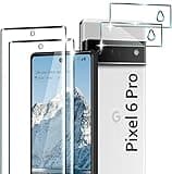 [2+2 Pack Pixel 6 Pro Screen Protector with Camera Lens Protector, 9H Tempered Glass, 3D Curved Full Coverage, HD Clear for Google Pixel 6 Pro 5G Glass Screen Protector
