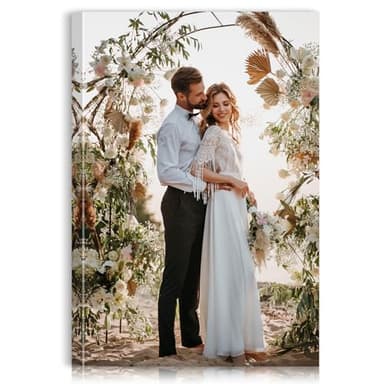 Custom Canvas Prints with Your Photos - Personalized Pictures Print, Customized Photo Gifts, Wall Art Poster Canvas Printing for Wedding, Family, Baby, Pets, Home Office Decor, Wrapped Frame 8x12