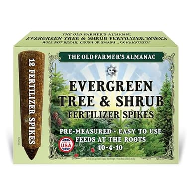 The Old Farmer's Almanac Evergreen Tree & Shrub Fertilizer Spikes, 10-4-10 (12 Spikes - 3.0 Lbs)