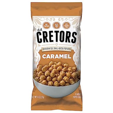 G.H. Cretors’ Caramel Corn – Irresistible Gourmet Caramel Popcorn Snacks in Individual Bags, 8 Oz (Pack of 6)