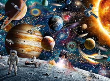 Ravensburger Outer Space 150 Piece XXL Piece Jigsaw Puzzle forKids - | Unique Piece Design | Anti-Glare Surface | Skill-Building, Fun Activity | Amazon Exclusive