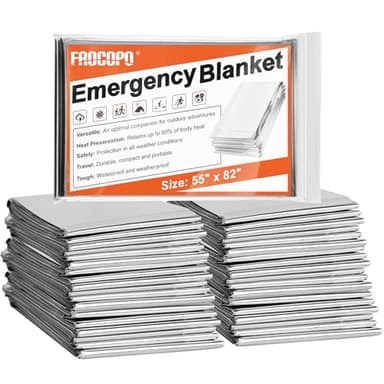 Frocopo 6 Pack Emergency Mylar Blanket, Emergency Blanket Space Blanket Survival Rescue Insulating Reflective foil kit Outdoors Hiking Camping Blanket Perfect for Outdoors, Hiking, Camping Survival