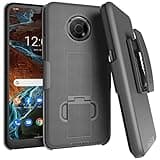 Rome Tech Belt Clip Phone Case for Nokia G300 6.52" (2021) - Slim Heavy Duty Rugged Slide Hip Holster Cover with Kickstand Compatible with Nokia G 300 - Black