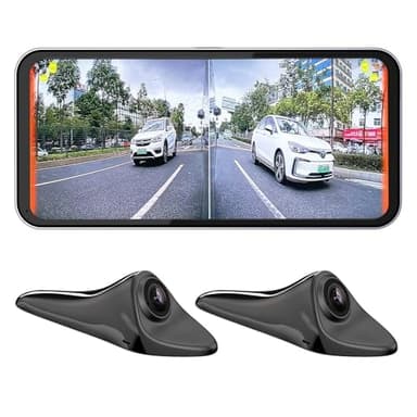 Car Blind Spot Camera with Display System, BSD Warning Assistance, BSM Monitoring and Camera Monitoring System CMS (Black)