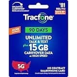 Tracfone $81 Unlimited Talk & Text Plus 15 GB of Data 90-Day Prepaid Plan(Physical Delivery)