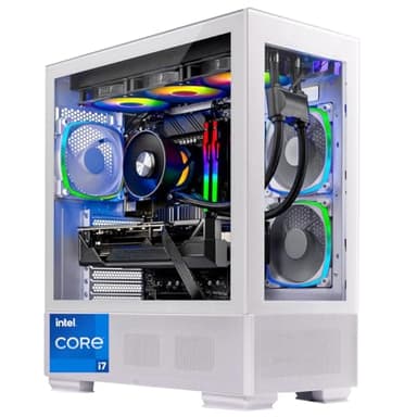 Skytech Gaming Azure Desktop PC, Intel i7 14700F 2.1 GHz (5.3GHz), NVIDIA RTX 4070 Super 12GB, 1TB Gen4 NVMe SSD, 32GB DDR5 RAM 5200 RGB, 750W Gold PSU, 360mm ARGB AIO, Wi-Fi, Win 11