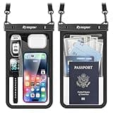 [Up to 10"] Large Waterproof Phone Pouch Bag - 2 Pack Waterproof Phone Case for iPhone 16 15 14 Pro Max Galaxy S24 S23 Ultra, IPX8 Cell Phone Water Protector Pouch Beach Essentials Travel Must Haves
