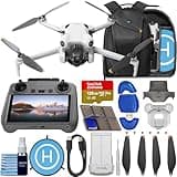 DJI Mini 4 Pro Drone with RC 2 Controller (Screen) - Foldable, 4K HDR Video, 34 Mins Flight Time, Omnidirectional Vision Sensing - Bundle with 128GB Card, Landing Pad + More