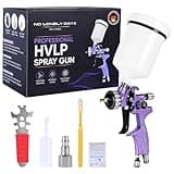 HVLP Spray Gun Pro Series - Professional Spray Gun for Painting for Furniture, Walls, Art Projects, Automotive Refinishing - Gravity Feed, 600ml Cup, 1.3mm Nozzle Size Custom Spray Pattern & Flow Rate