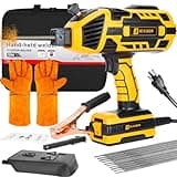 JEXUGK Portable Electric Welding Machine, 20-120A Upgraded 110V Handheld ARC Welding Machine with IGBT Inverter 6 Variable Current Adjustment, Welding Tool Set for 3/32"-1/8" Welding Rod Gift