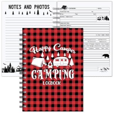 Harloon Camping Journal Rv Travel Christmas Logbook Camping Adventure Log Book Notebook Caravan Motor Home Rv Trip Planner Memory Keepsake Hiking Book Glamping Diary for Birthday Holiday Supplies Gift