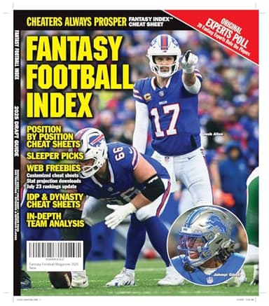 Fantasy Football Index Book 2025. Full Player and Team Reviews, Cheat Sheets, Experts' Guide, Best of the Rookies, Advice & Analysis Magazine