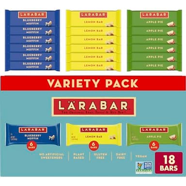 Larabar Fruit Lovers Variety Pack, Gluten Free and Vegan, 28.8 oz, 18 Ct