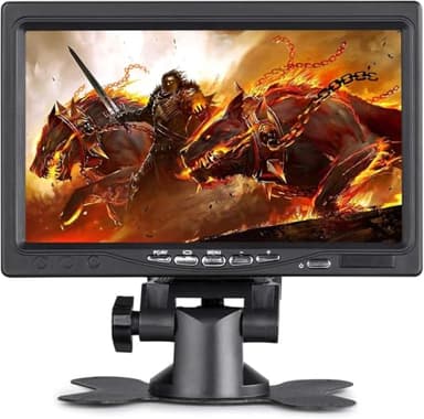 BOLEVIC 7 Inch HD Display, IPS 1024X600 Resolution Screen, Car Rearview Cameras Monitor with HDMI VGA, 2 Video Input for Backup Camera for Car DVD VCR PC Laptop Raspberry Pi