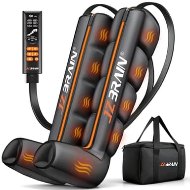 JZBRAIN Air Compression Leg Recovery Boots : Sequential Full Leg Compression Massager System for Muscle Relaxation & Relief - 11 Intensity 6 Modes 3 Heat for Athletes & Gym (Medium)