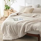 Bedsure King Size Comforter Set - Beige Soft Bedding for All Seasons, Cationic Dyed Bed Set, 3 Pieces, 1 King Size Comforter (104"x90") and 2 Pillow Shams (20"x36"+2")