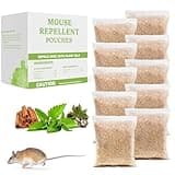 Mouse Repellent Pouches, 10 Pack Peppermint Oil Mice Deterrent for Indoor Outdoor, Natural Repellent Keep Rodent Squirrel Spider Pests Repel Rats, Safe for Pets & Family