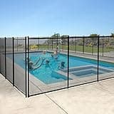 YITAHOME 4 x 12FT Pool Fence for Above Ground Pools Mesh Pool Safety Fence Outdoor Swimming Backyard Garden Pool Fencing, Black