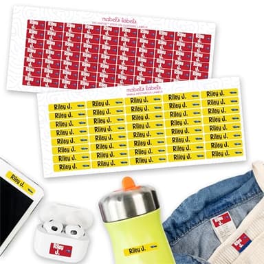 Mabel’s Labels Personalized Name Labels Multi-Purpose Value Pack – 110 Custom Laundry-Safe, Waterproof Kids’ Name Labels for School, Clothing, Camp, Daycare and Sports. (Car)
