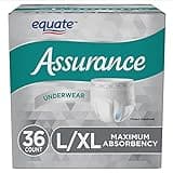 Assurance Underwear for Men, Size L/XL, 36 Count (Pack of 2)