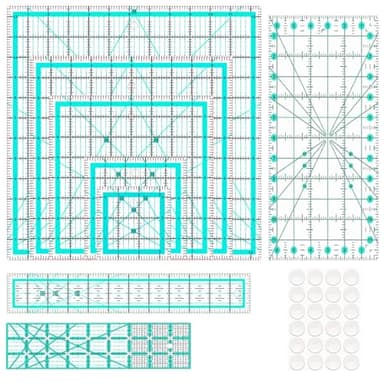 Quilting Rulers,8 Quilting Rulers(3.5"x3.5",5"x5", 8"x8",10"x10",12.5"x12.5",6.5"x12",2"x12",3"x9") Acrylic Quilting Ruler