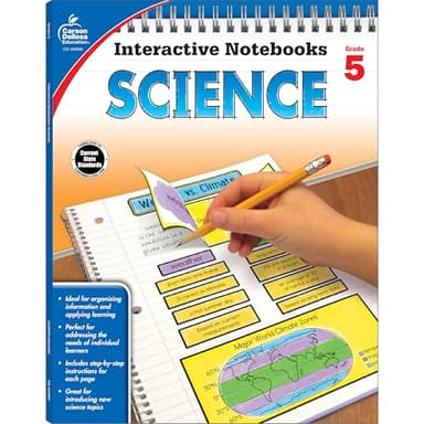 Carson Dellosa 5th Grade Interactive Notebooks, Reproducible Workbook Covering Life, Physical, Space, and Earth Science, Resource for Test Prep and Classroom Organization