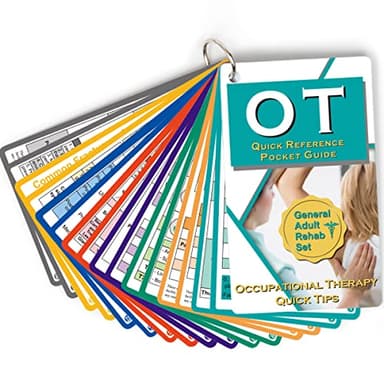 Occupational Therapy Reference Pocket Guide - Must Have OT Resource 32 Pages Quick Tips for OT Student, Occupational Therapy Gifts Therapist Gift for Women Pocket Sized 3"×5" General Adult Rehab Set