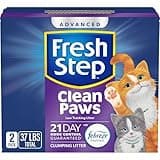 Fresh Step Clean Paws Cat Litter with Febreze Freshness, Advanced Multi Cat Low Tracking Clumping Litter, 37 lbs. (2 x 18.5 lb. Box)