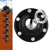 Eurmax USA 360° Swivel Pet Tie Out Stake Dog Anchor Heavy Duty Yard Stake Rust Proof Anchor Dog Tether（Black）
