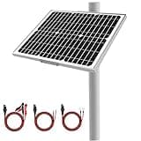 12V Waterproof Solar Battery Trickle Charger & Maintainer - 20 Watts Mono Solar Panel Built-in Intelligent MPPT Charge Controller + Adjustable Mount Brackets for Pole Dia 1.5-3.0inch/40-80mm