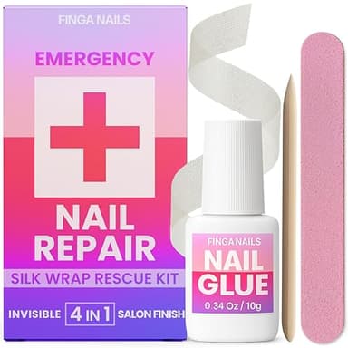 Nail Repair Kit – Fix Broken or Damaged Nails with Silk Wrap, Glue & File – Nail Repair Kit For Broken Natural Nails - Video & Written Instructions Included