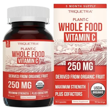 Organic Vitamin C | Whole Food Vitamin C from Fruit Plus Absorption Enhancing Cofactors - Vegan, Enhanced Bioavailability - Immune Support, Antioxidant, Total Health (90 Servings)